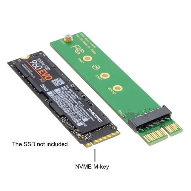 Alt view image 7 of 7 - JSER NGFF M-Key NVME AHCI SSD to PCI-E 3.0 1x PCIE4.0 x1 Vertical Adapter Compatible for XP941 SM951 PM951 960 EVO SSD