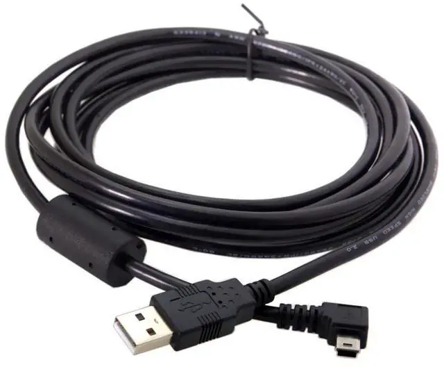 Alt view image 7 of 7 - JSER Mini USB B Type 5pin Male Right Angled 90 Degree to USB 2.0 Male Data Cable with Ferrite 3.0m (300cm)