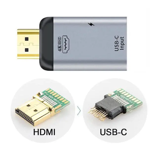 Alt view image 3 of 7 - xiwai USB-C Type C Female Source to HDMI Sink HDTV & PD Power Adapter 4K 60hz 1080p for Phone & Laptop