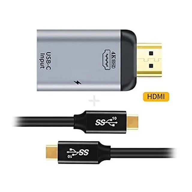 Alt view image 2 of 7 - xiwai 100W 10Gbps Cable & USB-C Type C Female Source to HDMI Sink HDTV & PD Power Adapter 4K 60hz 1080p for Phone & Laptop