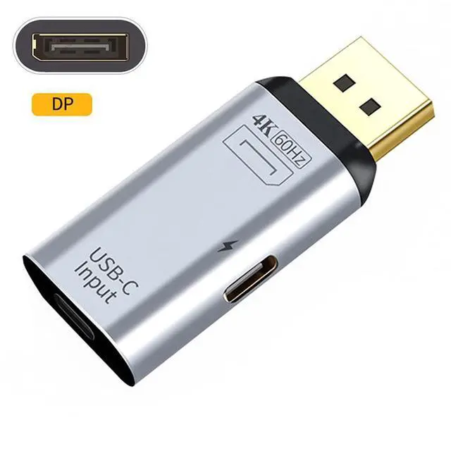 Alt view image 3 of 7 - xiwai USB-C Type C Female Source to Displayport DP Sink HDTV & PD Power Adapter 4K 60hz 1080p for Phone & Laptop