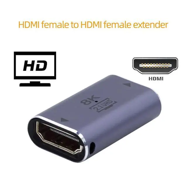 Alt view image 2 of 7 - xiwai HDMI 2.1 Female to HDMI Female UHD Extension Gold Converter Adapter Support 8K 60hz HDTV