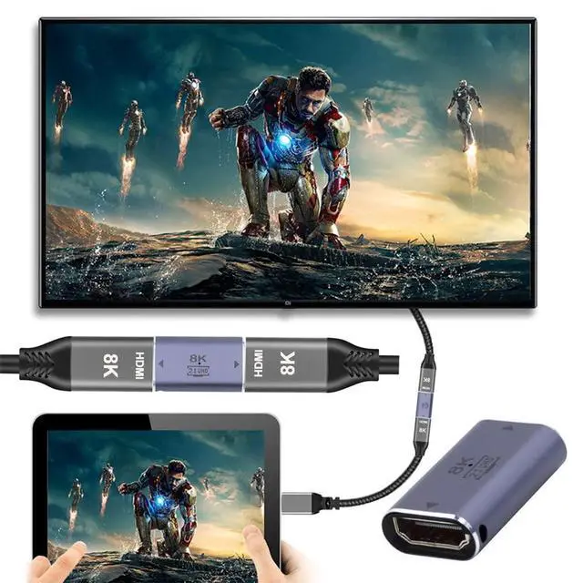 Alt view image 4 of 7 - xiwai HDMI 2.1 Female to HDMI Female UHD Extension Gold Converter Adapter Support 8K 60hz HDTV