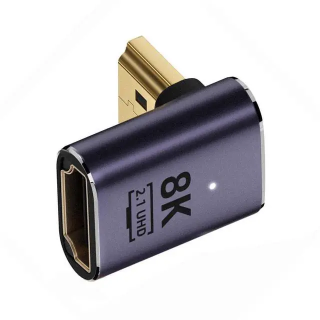 Alt view image 2 of 7 - xiwai HDMI 8K Male to HDMI 2.1 Female Vertical 90 Degree Down Angled Low Profile UHD Extension Adapter Support 8K 60hz HDTV