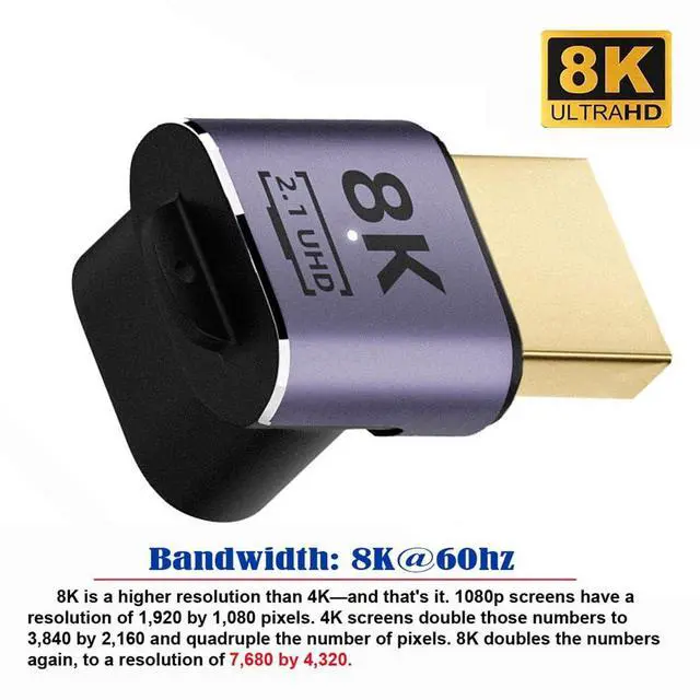 Alt view image 6 of 7 - xiwai HDMI 8K Male to HDMI 2.1 Female Vertical 90 Degree Down Angled UHD Extension Adapter Support 8K 60hz HDTV