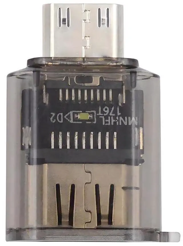 Main image of xiwai Type-C Male Mini-HDMI to HDMI 2.1 Female UHD Extender Extension Adapter Transparent with Smart LED Light Support 8K 60hz HDTV