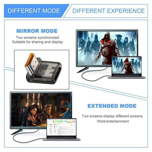 Alt view image 7 of 7 - xiwai 90 Degree Down Angled Low Profile HDMI Male to HDMI 2.1 Female Adapter UHD 8K 60hz HDTV Extender Transparent with Smart LED Light for Monitor TV Projector