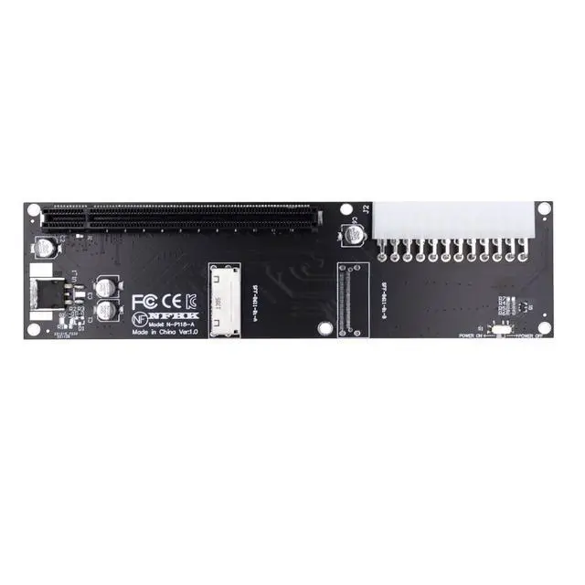 Alt view image 2 of 7 - xiwai Oculink SFF-8612 8611 8X to 16x PCIE PCI-Express Adapter with ATX 24pin Power Port for Mainboard Graphics Card
