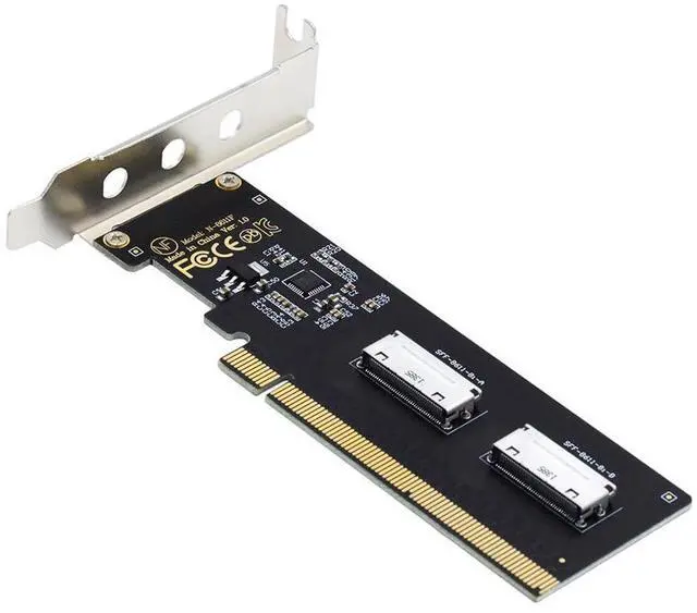 Main image of Xiwai PCI-Express 16x to Dual Oculink SFF-8612 SFF-8611 8X VROC Adapter for Mainboard SSD Graphics Card PCIE