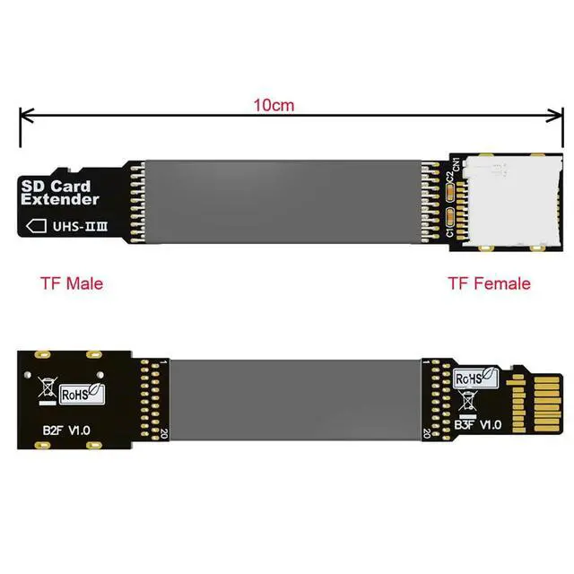 Alt view image 3 of 7 - xiwai TF Micro SD Male Extender to TF Card Female Extension Cable Adapter Flexible SD/SDHC/SDXC UHS-III UHS-3