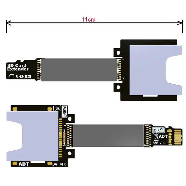 Alt view image 5 of 7 - xiwai TF Micro SD Male Extender to SD Female Card Extension Cable Adapter Flexible SD/SDHC/SDXC UHS-III UHS-3