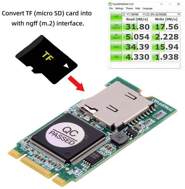 Alt view image 4 of 7 - xiwai M.2 NGFF B-Key 22x42mm to Micro SD T-Flash TF Card Reader Converter Adapter Embedded for Industrial Mobile SSD