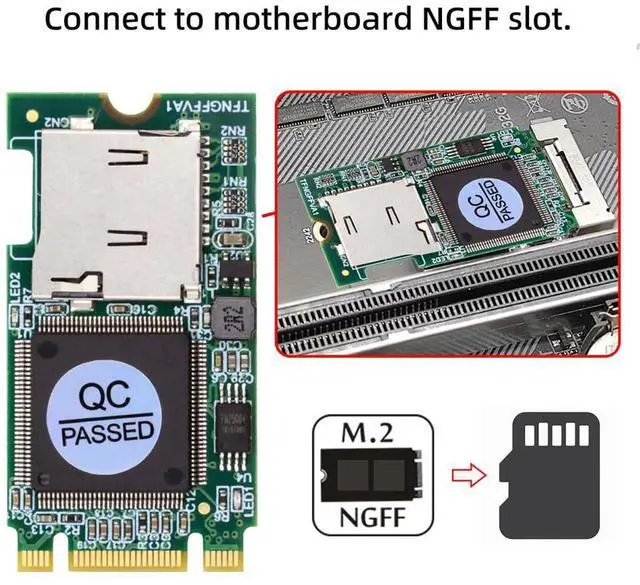 Alt view image 5 of 7 - xiwai M.2 NGFF B-Key 22x42mm to Micro SD T-Flash TF Card Reader Converter Adapter Embedded for Industrial Mobile SSD