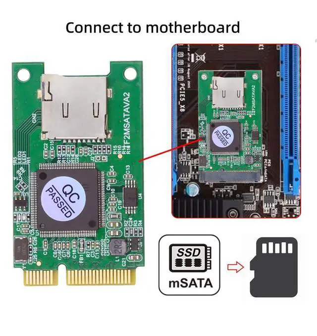 Alt view image 5 of 7 - xiwai MSATA 30x50mm to Micro SD T-Flash TF Card Reader Adapter Converter Embedded for Industrial Mobile SSD