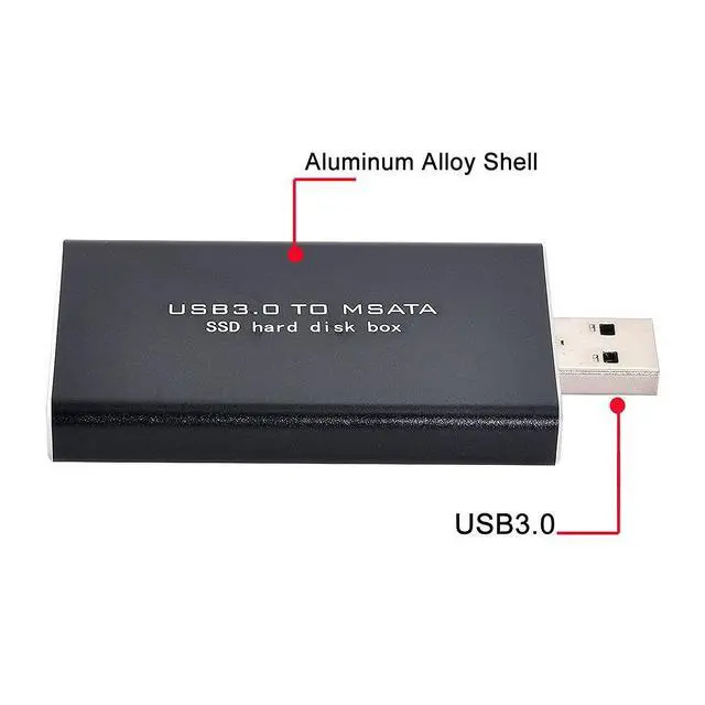 Alt view image 2 of 7 - chenyang Mini PCI-E mSATA to USB 3.0 External SSD PCBA Conveter Adapter Pen Driver Card with Case