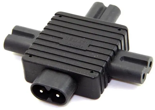 Alt view image 4 of 7 - JSER IEC 320 Figure 8 C8 Male to 3X Female C7 Splitter Power Adapter for Power Supply 1 in 3 out