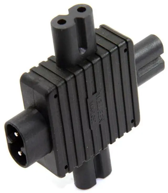 Alt view image 5 of 7 - JSER IEC 320 Figure 8 C8 Male to 3X Female C7 Splitter Power Adapter for Power Supply 1 in 3 out