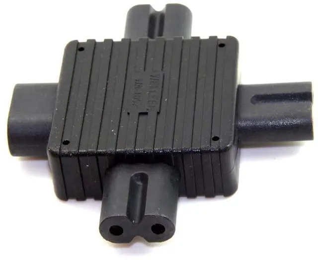 Alt view image 7 of 7 - JSER IEC 320 Figure 8 C8 Male to 3X Female C7 Splitter Power Adapter for Power Supply 1 in 3 out