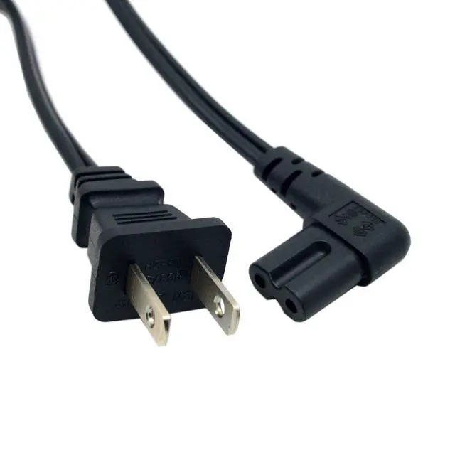 Alt view image 4 of 5 - JSER USA 2pin Male to 90 Degree Right Angled IEC 320 C7 Power Supply 220V 10A Max Cord Cable 100cm