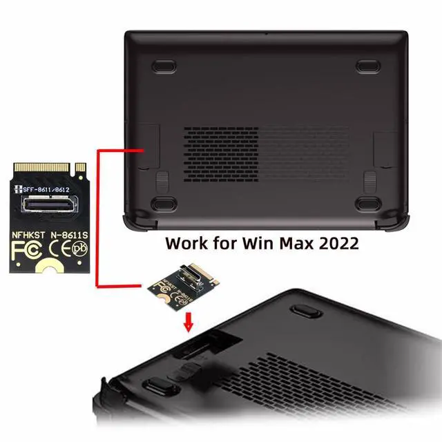 Alt view image 7 of 7 - xiwai PCI-E4.0 67 Pin M.2 2230 M-Key Male to Oculink SFF-8612 SFF-8611 Female Vertical Host Adapter for NVME U.2 SSD eGPU