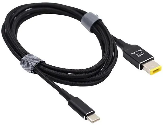 Alt view image 2 of 7 - JSER 135W Type-C USB-C Cable to DC Rectangle 11.0 * 4.5mm Power PD Charge Cable for Thinkpad X1 Legion Y7000P Laptop DC20V 6.25A