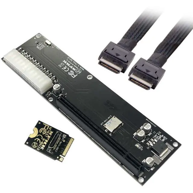 Alt view image 2 of 7 - xiwai Oculink SFF-8611 Data Cable, PCI-E 3.0 Card - PCI Express M.2 M-Key to SFF-8612 Host Adapter for GPD Win Max2 External Graphics Card & SSD