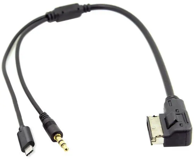 Main image of xiwai Media in AMI MDI to Stereo 3.5mm Audio & USB-C Aux Adapter Cable for Car VW Audi 2014 A4 A6 Q5 Q7