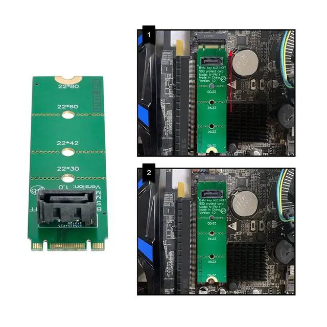 Alt view image 5 of 7 - Xiwai Motherboard NGFF B/M-Key M.2 to Vertical SATA 7pin Hard Disk Drive SSD PCBA Extension Adapter