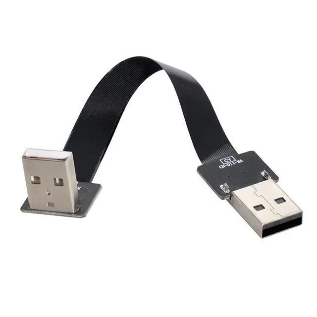 Alt view image 4 of 7 - xiwai 0.5M Down Angled USB 2.0 Type-A Male to Type-A Male Data Flat Slim FPC Cable 90 Degree for FPV & Disk & Scanner & Printer