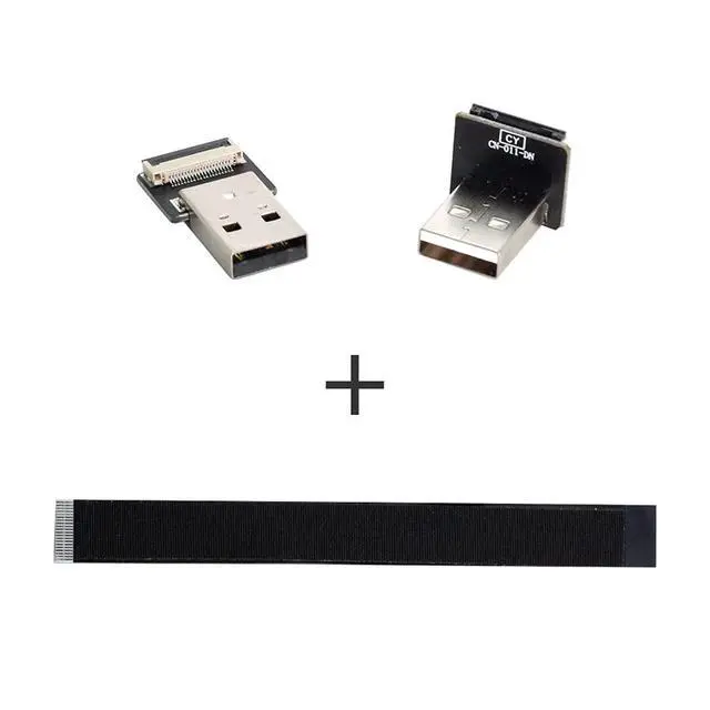 Alt view image 5 of 7 - xiwai 0.5M Down Angled USB 2.0 Type-A Male to Type-A Male Data Flat Slim FPC Cable 90 Degree for FPV & Disk & Scanner & Printer
