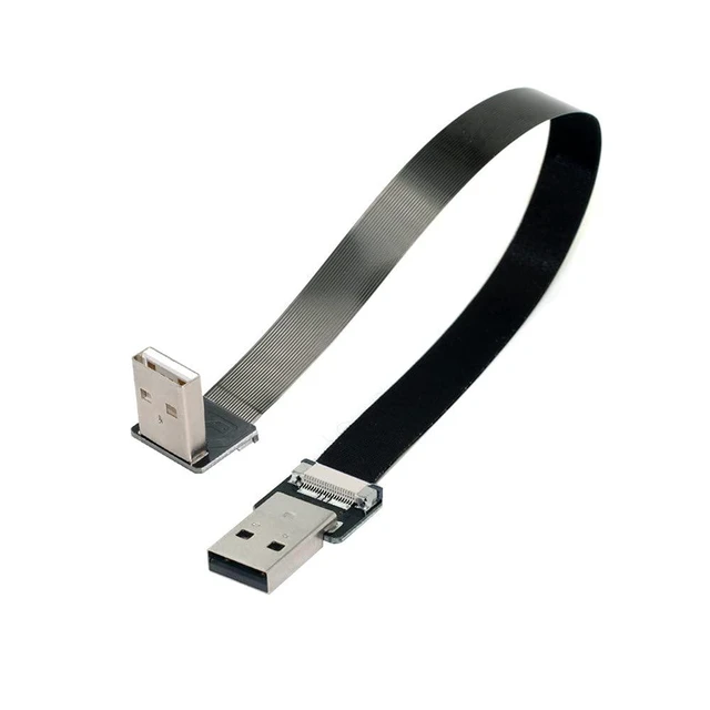 Alt view image 3 of 7 - xiwai 1.0M Down Angled USB 2.0 Type-A Male to Type-A Male Data Flat Slim FPC Cable 90 Degree for FPV & Disk & Scanner & Printer