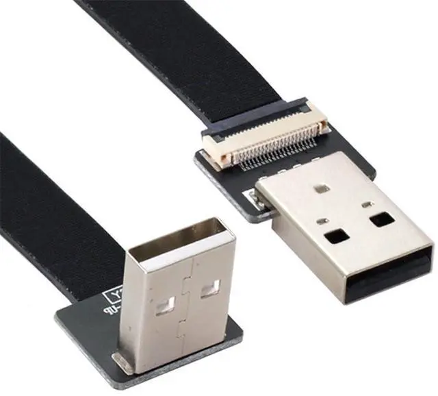 Main image of xiwai 1.0M Up Angled USB 2.0 Type-A Male to Type-A Male Data Flat Slim FPC Cable 90 Degree for FPV & Disk & Scanner & Printer