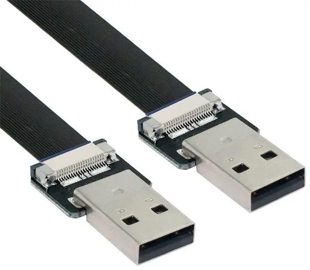Main image of xiwai USB 2.0 Type-A Male to Type-A Male Data Flat Slim Ribbon FPC Cable for FPV & Disk & Scanner & Printer 1.0M