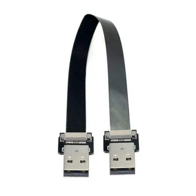 Alt view image 5 of 7 - xiwai USB 2.0 Type-A Male to Type-A Male Data Flat Slim Ribbon FPC Cable for FPV & Disk & Scanner & Printer 1.0M
