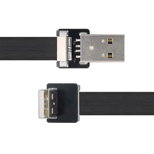 Alt view image 2 of 7 - xiwai 1.0M Up Angled USB 2.0 Type-A Male to Type-A Male Data Flat Slim FPC Cable 90 Degree for FPV & Disk & Scanner & Printer