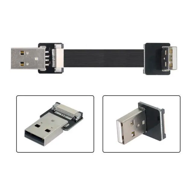 Alt view image 3 of 7 - xiwai 1.0M Up Angled USB 2.0 Type-A Male to Type-A Male Data Flat Slim FPC Cable 90 Degree for FPV & Disk & Scanner & Printer