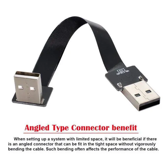 Alt view image 7 of 7 - xiwai 1.0M Up Angled USB 2.0 Type-A Male to Type-A Male Data Flat Slim FPC Cable 90 Degree for FPV & Disk & Scanner & Printer
