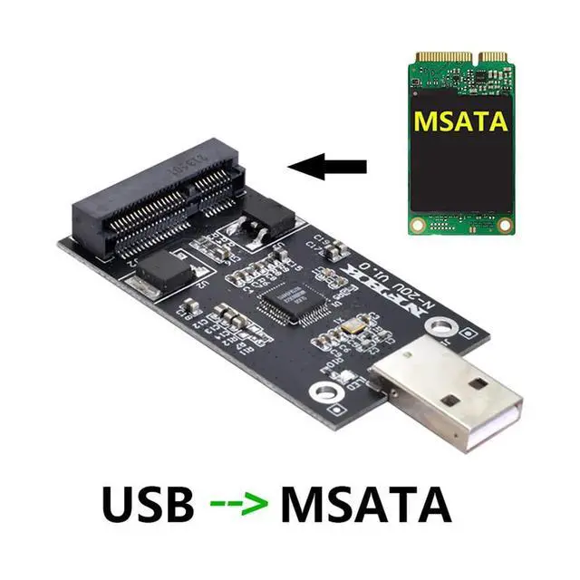 Alt view image 6 of 7 - xiwai Mini PCI-E mSATA to USB 2.0 External SSD PCBA Conveter Adapter Pen Driver Card Without Case