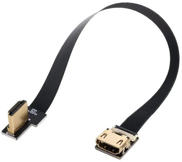 Alt view image 2 of 7 - Xiwai CYFPV Right Angled 90 Degree HDMI Male to Female FPC Flat Cable for HDTV Multicopter Aerial Photography (0.2M)