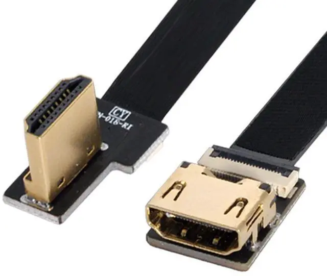 Main image of CYFPV HDMI Male to Female FPC Flat Extension Cable for Camera HDTV Multicopter Aerial Photography 90 Degree Right Angled 20CM