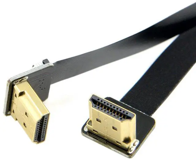 Main image of CableccFPV Dual Up Angled 90 Degree HDMI Type A Male to Male HDTV FPC Flat Cable 20cm for Multicopter Aerial Photography