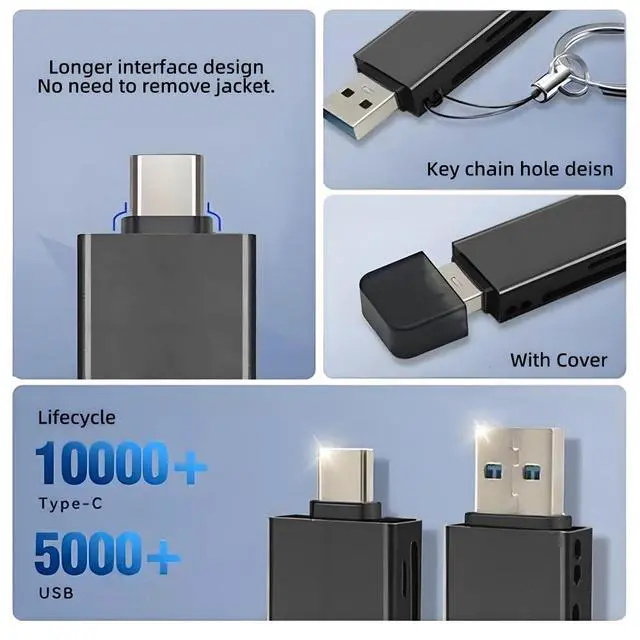 Alt view image 5 of 7 - Xiwai Type-C & USB 3.0 to SD Card & TF T-Flash Card Reader Writer for Tablet & Camera & Laptop & Mate Serial Phone