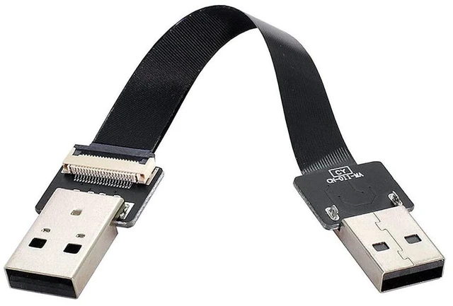 Alt view image 5 of 7 - xiwai 0.5m USB 2.0 Type-A Male to Type-A Male Data Flat Slim FPC Cable for FPV & Disk & Scanner & Printer