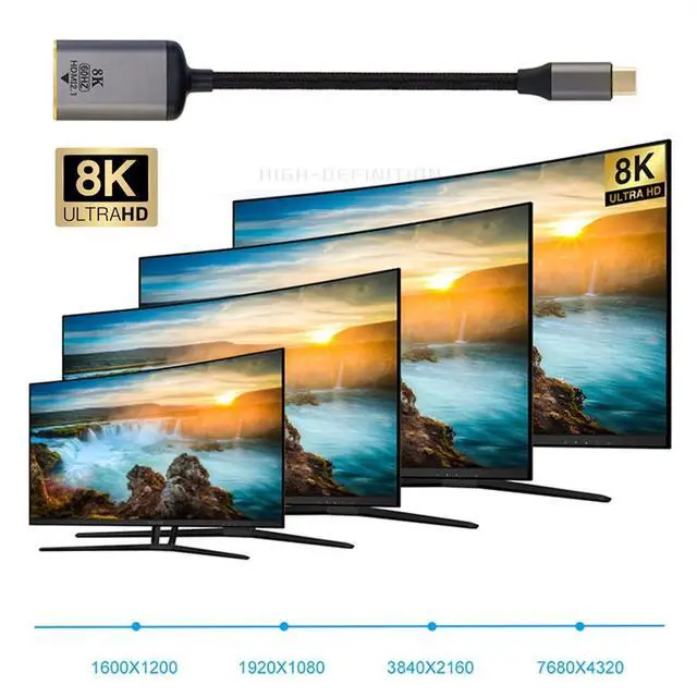 Alt view image 2 of 7 - xiwai USB4 USB-C Type-C Source to Female HDMI 2.0 Cable Display 8K 60HZ UHD 4K HDMI Male Monitor
