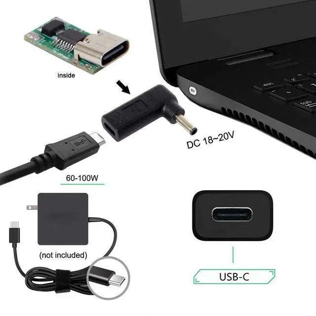 Alt view image 6 of 6 - xiwai USB 3.1 Type C USB-C to DC 4.5 * 3.0mm Adapter PD Emulator Trigger 90 Degree Angled