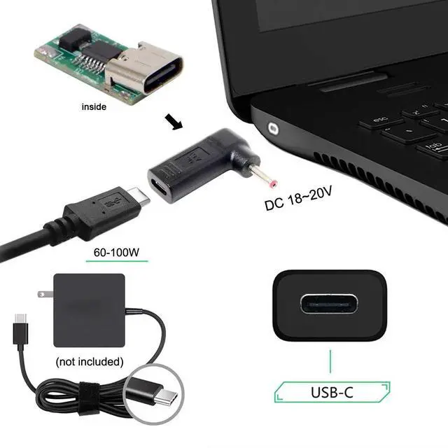 Alt view image 6 of 7 - xiwai USB 3.1 Type C USB-C to DC 19V 3.5x1.3mm 1.35mm Adapter PD Emulator Trigger for View Sonic M1+