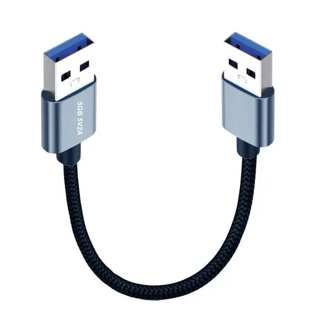 Alt view image 2 of 7 - xiwai USB to USB Cable 0.98ft, USB 3.0 Type-A Male to Type A Male 5Gbps Data Cord Silver Compatible for Disk SSD Camera