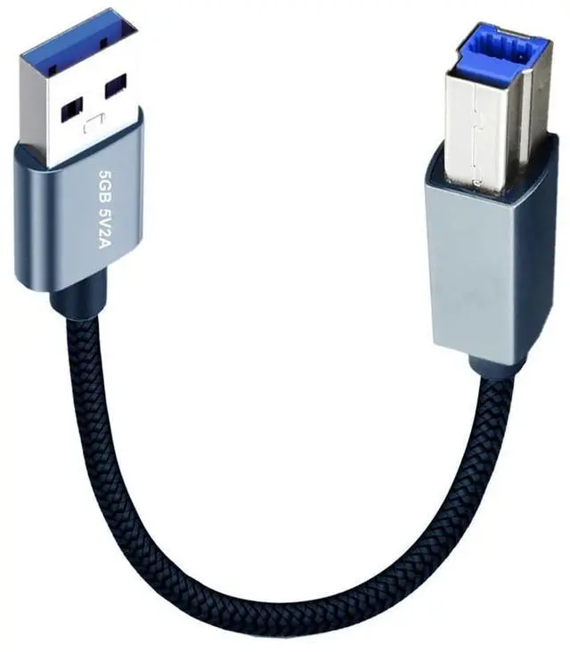 Main image of xiwai USB to USB Cable 0.98ft, USB 3.0 Type-A Male to Standard B Male 5Gbps Data Cord Silver Compatible for Disk SSD Camera 30cm