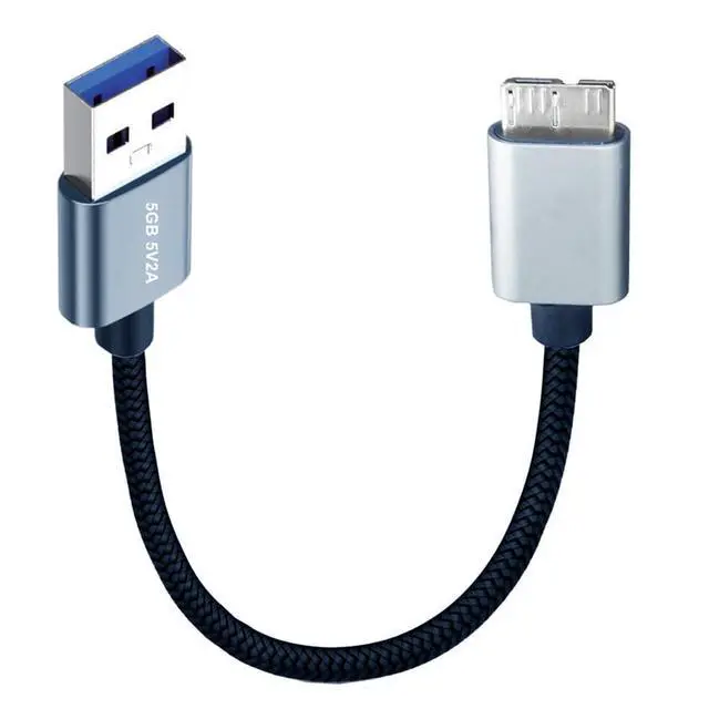 Alt view image 2 of 7 - xiwai USB to USB Cable 0.98ft, USB 3.0 Type-A Male to Micro B Male 5Gbps Data Cord Silver Compatible for Disk SSD Camera