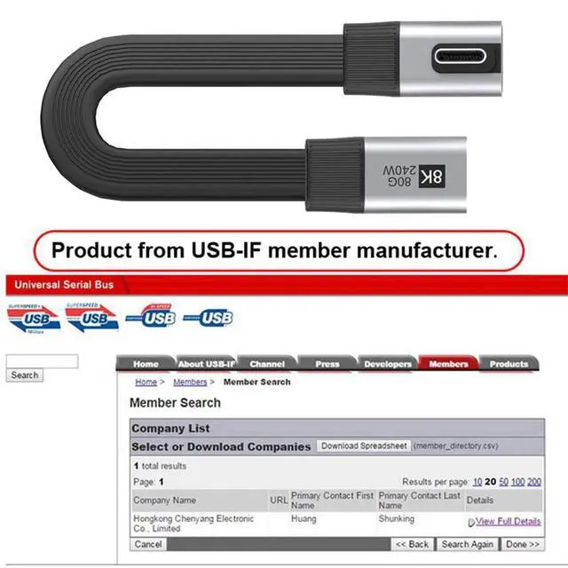Alt view image 3 of 7 - xiwai 20cm Low Profile Angled 90 Degree USB5.0 Male to Female 80Gbps Flat Slim FPC Extension Cable 240W 16K 8K 60Hz 5K Compatible with Thunderbolt3/4/5 40Gbps USB4.0
